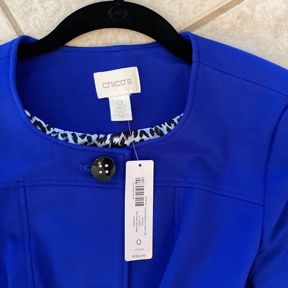 Ponte novelty button topper jacket, long sleeve - Picture 2 of 6